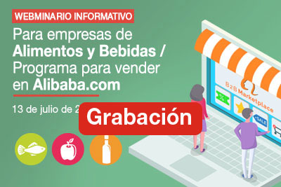 Grabación: Información para sector Alimentación y Bebidas - Programa Venta Online Internacional en Alibaba.com