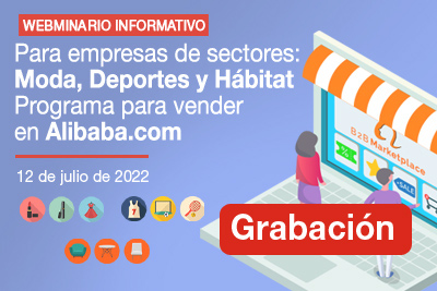 Grabación: Información para sector Moda, Deportes y Hábitat - Programa Venta Online Internacional en Alibaba.com