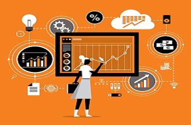 Businesswoman in network