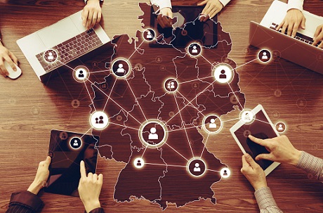 Communication network of Germany concept.
